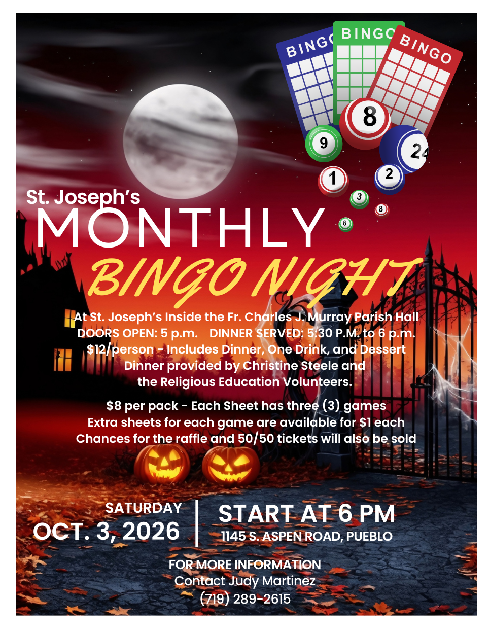 October SJ Bingo Night Flyer 2026