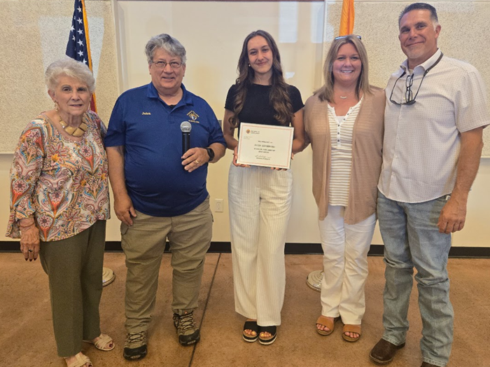 Olivia Corsentino with Grand Knight John Spearing and her family