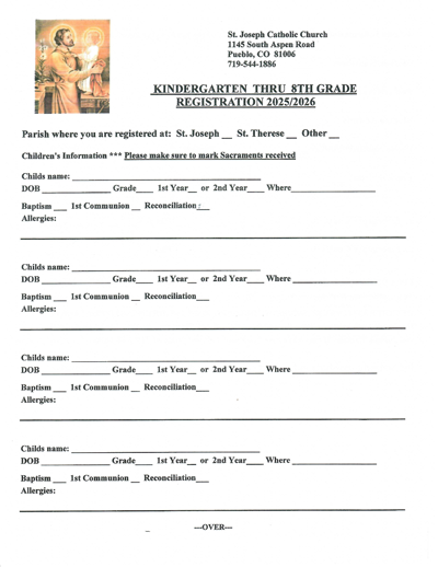 Religious Education Registration